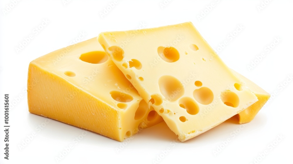 Cutting slice cheese isolated on white background composition Cutting slice cheese isolated on white background composition