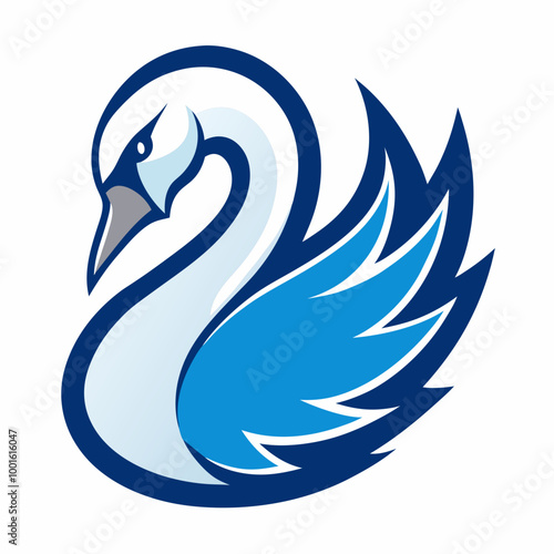 "Swan Mascot Logo - Vector Illustration, SVG Files for Cricut & Silhouette"