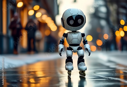 Wallpaper Mural robot skateboard Torontodigital.ca