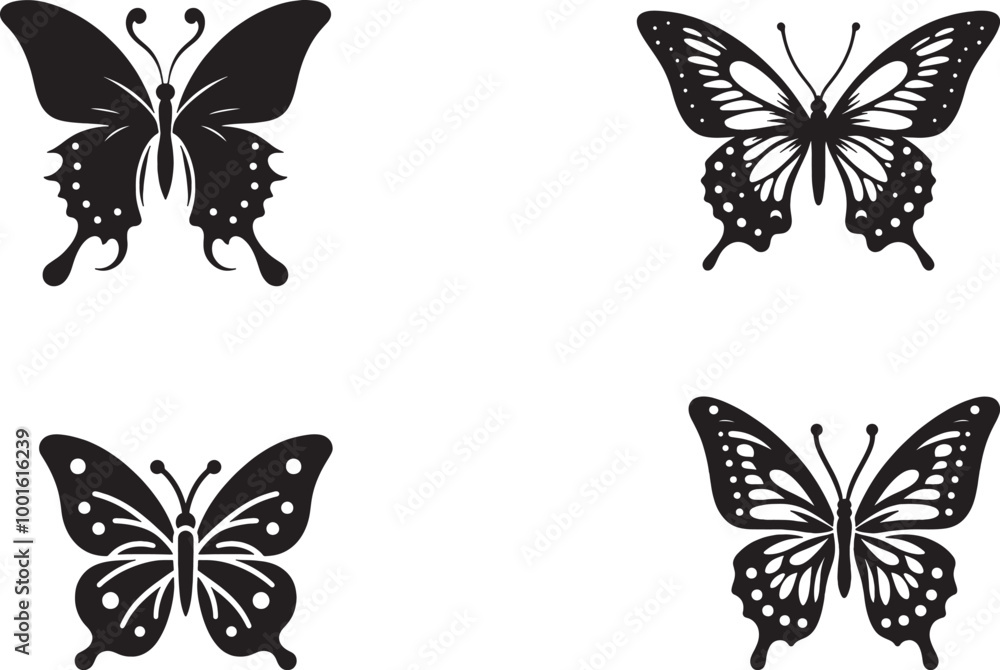 Fototapeta premium Amazing Butterfly silhouettes vector design HD 