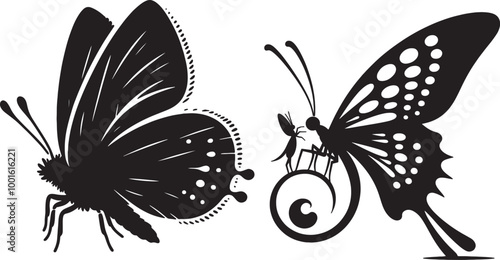 Amazing Butterfly silhouettes vector design HD 