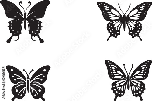 Amazing Butterfly silhouettes vector design HD 