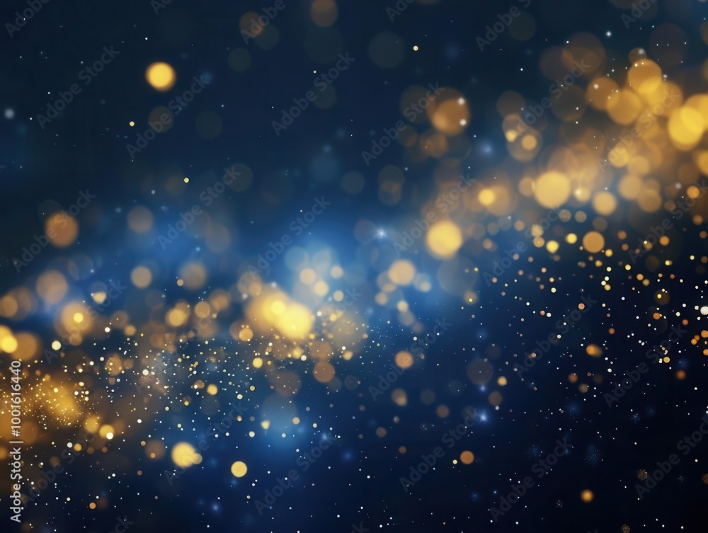 cosmic luxury backdrop deep navy blue space scene with shimmering gold particle effects elegant bokeh and light streaks creating opulent festive atmosphere for highend holiday designs cosmic luxury backdrop deep navy blue space scene with shimmering gold particle effects elegant bokeh and light streaks creating opulent festive atmosphere for highend holiday designs