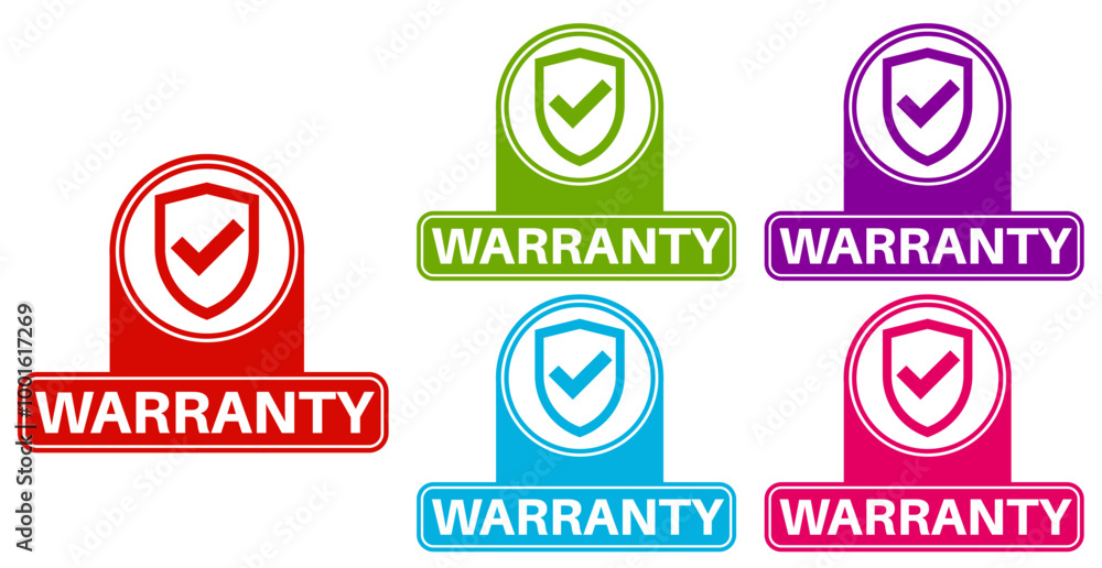 set warranty sticker sign set. warranty symbol label social media template vector illustration set warranty sticker sign set. warranty symbol label social media template vector illustration