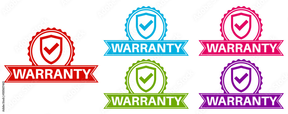 set warranty sticker sign set. warranty symbol label social media template vector illustration set warranty sticker sign set. warranty symbol label social media template vector illustration