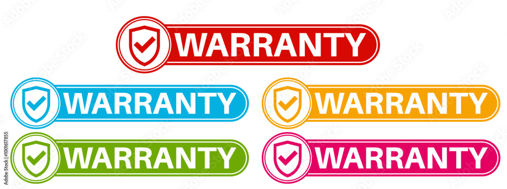 Set trendy Stylish warranty icon. banner product protection sign emblem label asurance sticker icon design vector illustration Set trendy Stylish warranty icon. banner product protection sign emblem label asurance sticker icon design vector illustration
