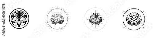 Brain within a circle, representing mental development and cognitive development.