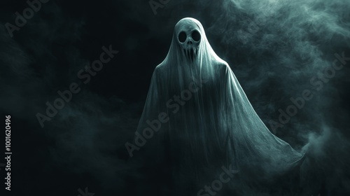 Classical ghost on dark background composition