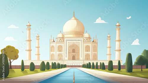 Illustration of the taj mahal during the taj mahotsav. Taj Mahal. Illustration photo