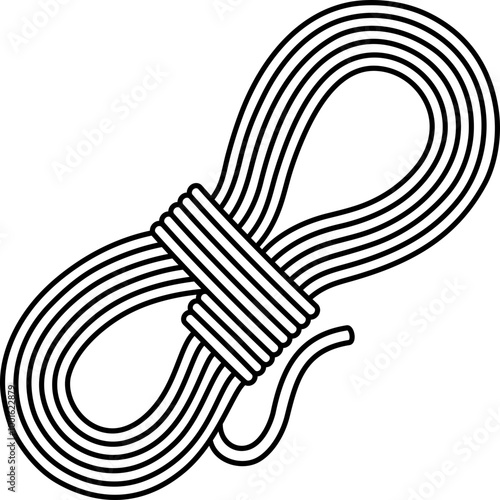 Climbing rope. Vector outline icon.