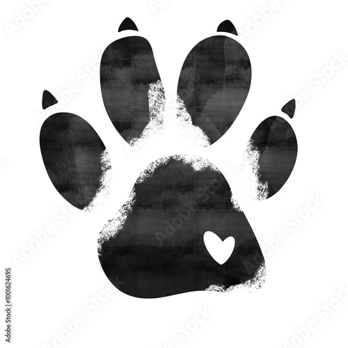 Dog Paw Print wit a heart shape
