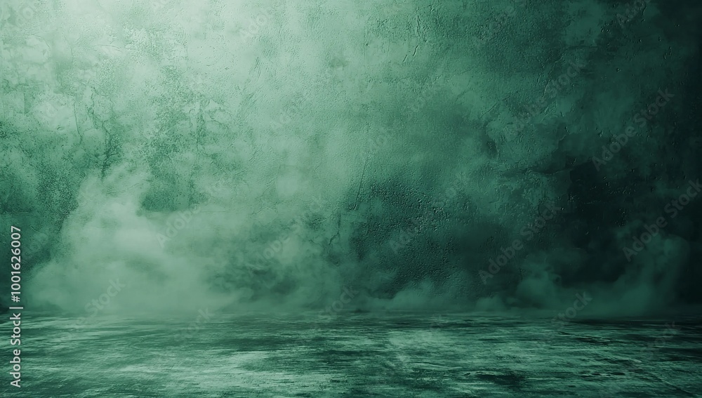 Abstract green background with a blurred texture of the wall, smoke, and fog... Abstract green background with a blurred texture of the wall, smoke, and fog...