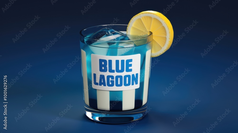 Vibrant Blue Lagoon Cocktail in a Glass Vibrant Blue Lagoon Cocktail in a Glass