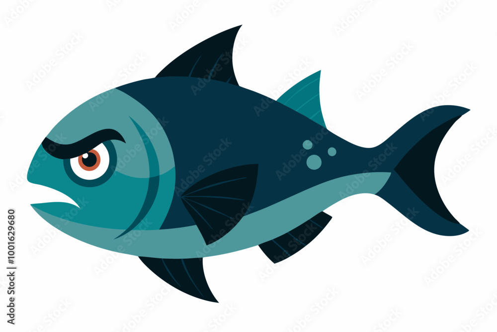 Fototapeta premium Creative vector design of piranha fish on a white background