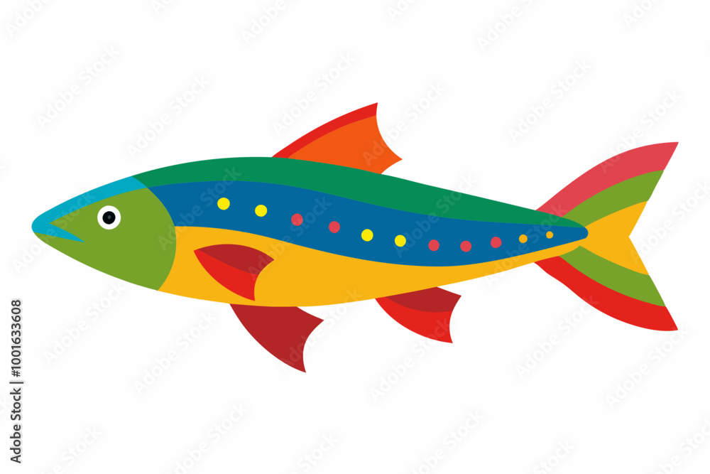 Vector illustration of rainbow trout fish on a white background Vector illustration of rainbow trout fish on a white background
