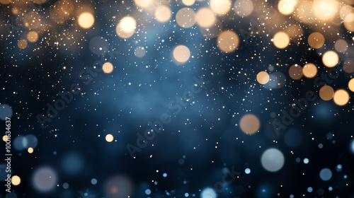 Soft bokeh lights create a magical atmosphere in a dark background during a s...