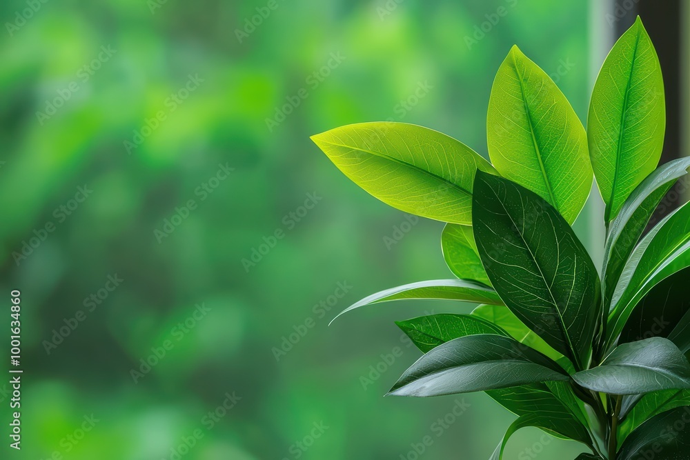 Green leaves with soft focus background, vibrant and fresh. Green leaves with soft focus background, vibrant and fresh.