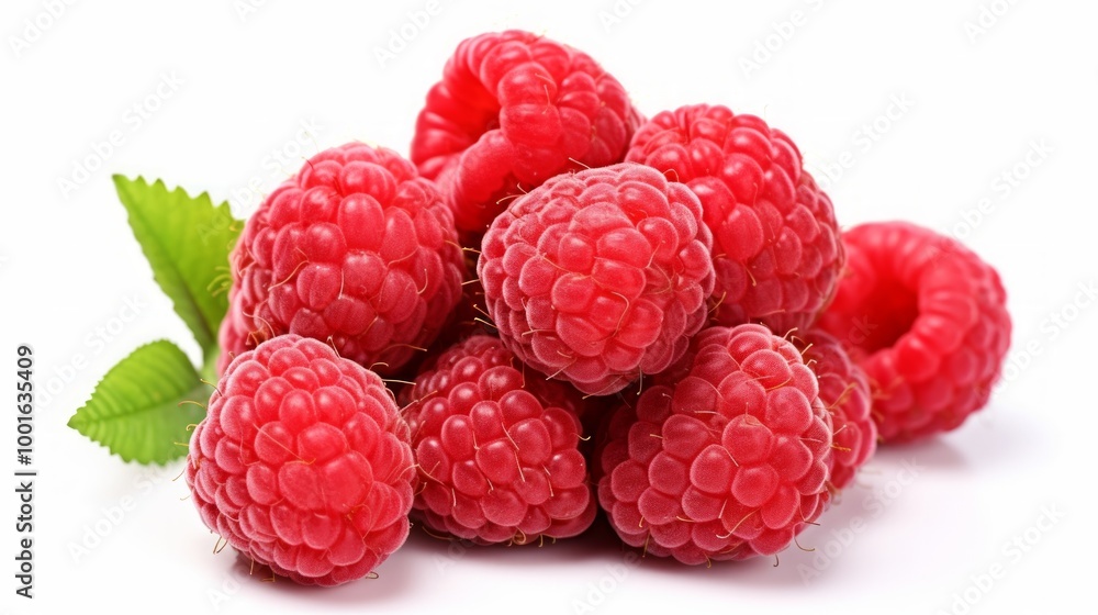 fresh and ripe raspberries on light white background close up. Neural network ai generated art fresh and ripe raspberries on light white background close up. Neural network ai generated art