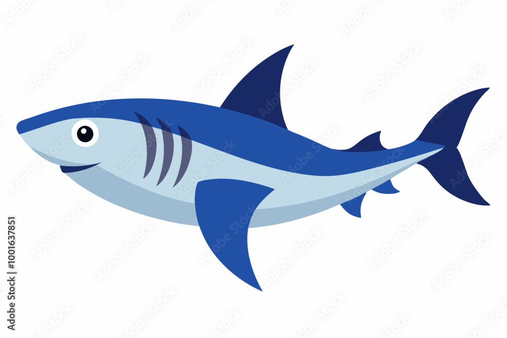 Obraz premium Sand tiger shark fish vector illustration on a white background