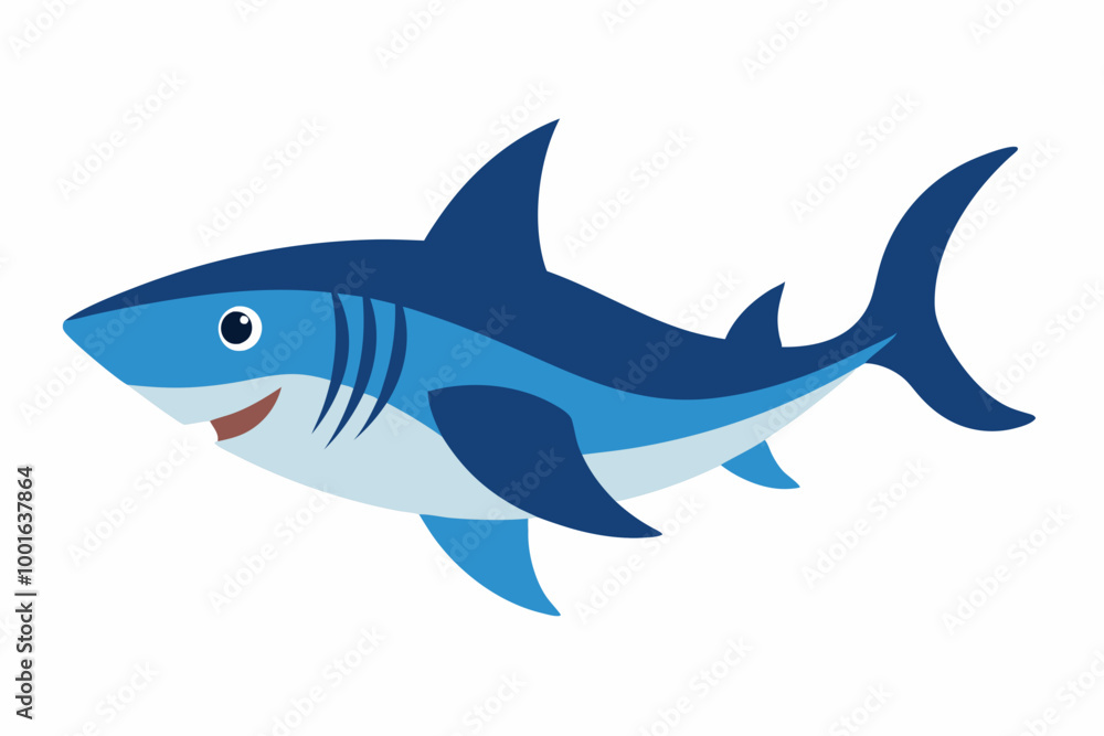 Sand tiger shark fish vector illustration on a white background Sand tiger shark fish vector illustration on a white background