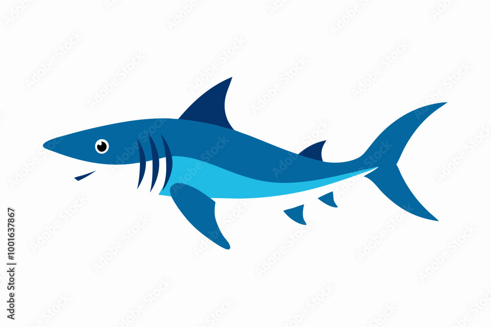 Sand tiger shark fish vector illustration on a white background Sand tiger shark fish vector illustration on a white background