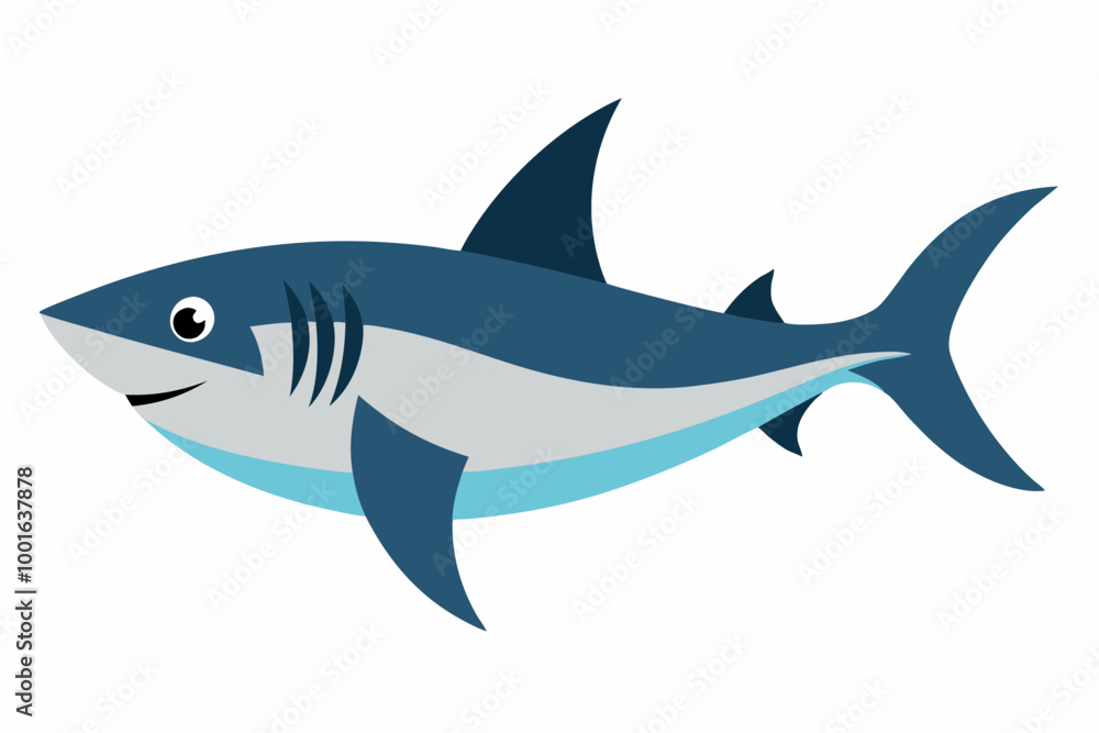 Sand tiger shark fish vector illustration on a white background Sand tiger shark fish vector illustration on a white background