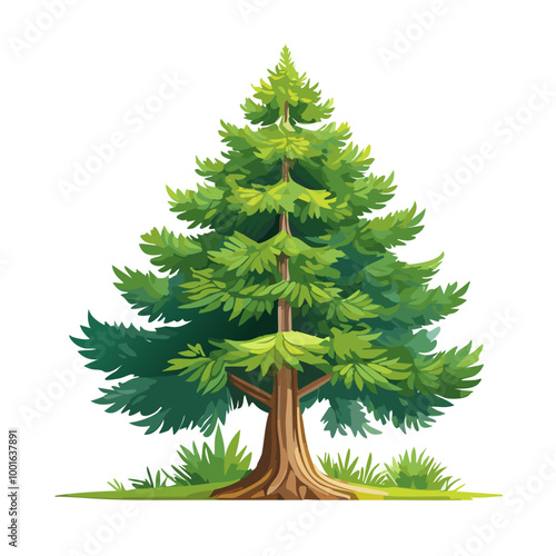 Pine tree vector art landscape illustration design