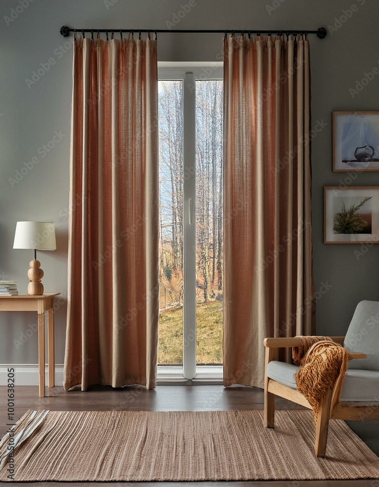 Fototapeta premium store curtain tulle curtain rustic curtain and plicell curtain 