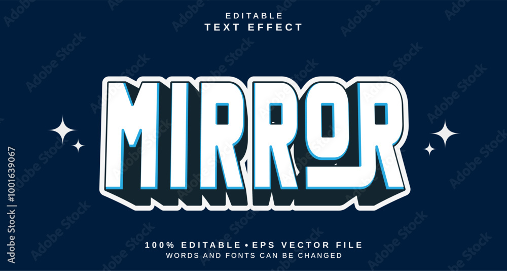 Fototapeta premium Editable text style effect - Mirror text style theme.