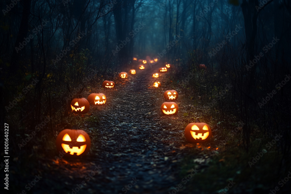 Fototapeta premium halloween pumpkin on black background
