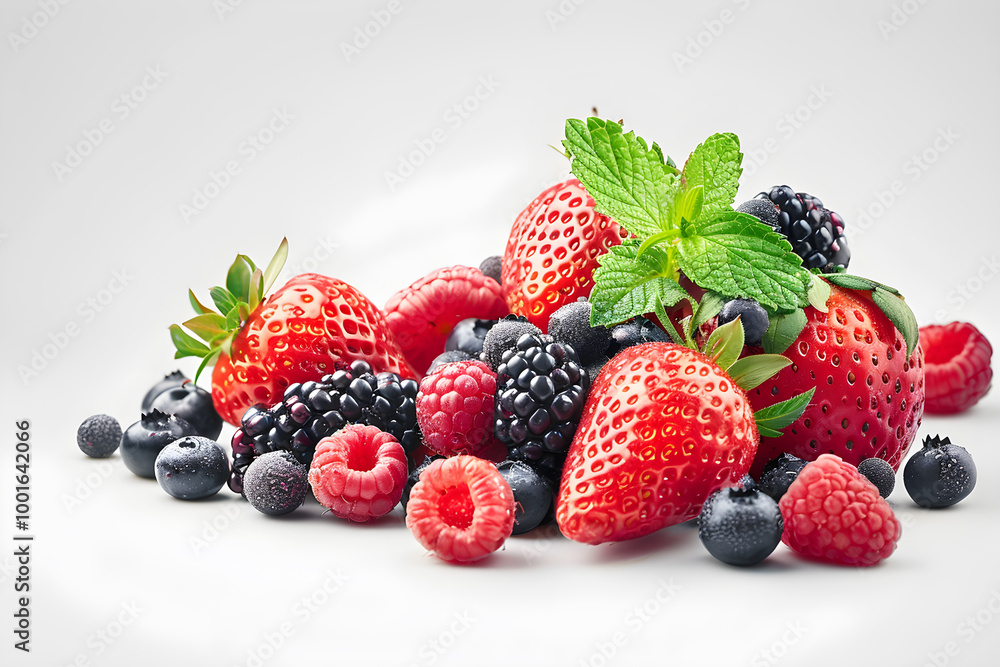 background with raspberries and blueberries background with raspberries and blueberries