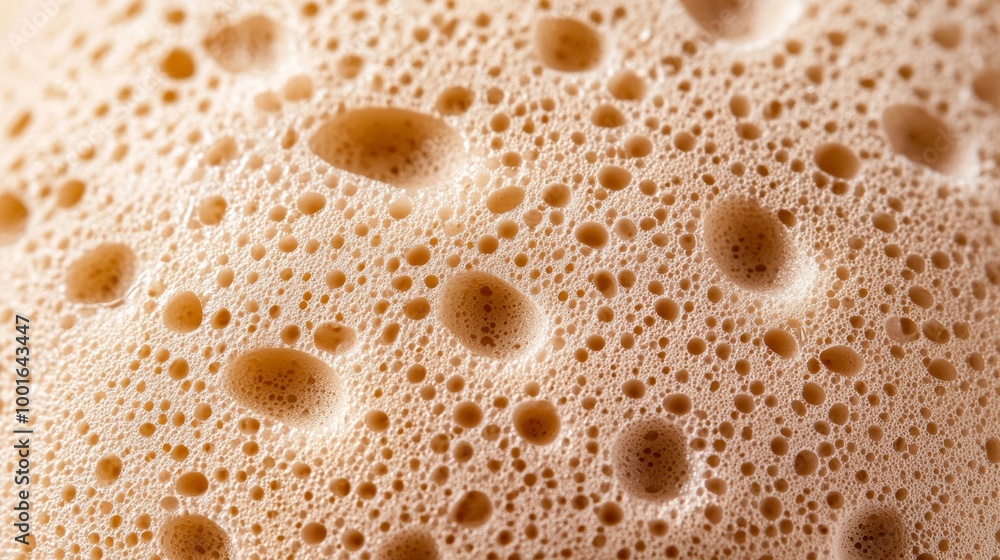 Detailed macro of a makeup sponge soaked in foundation showing smooth blending and product absorption, super macro shot Detailed macro of a makeup sponge soaked in foundation showing smooth blending and product absorption, super macro shot