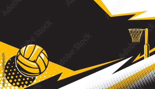 Abstract netball background design. Sports concept
