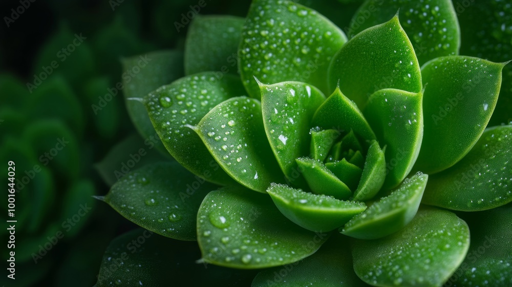 Extreme close-up of a succulent plant leaf with water droplets showing detailed texture and light, super macro shot Extreme close-up of a succulent plant leaf with water droplets showing detailed texture and light, super macro shot