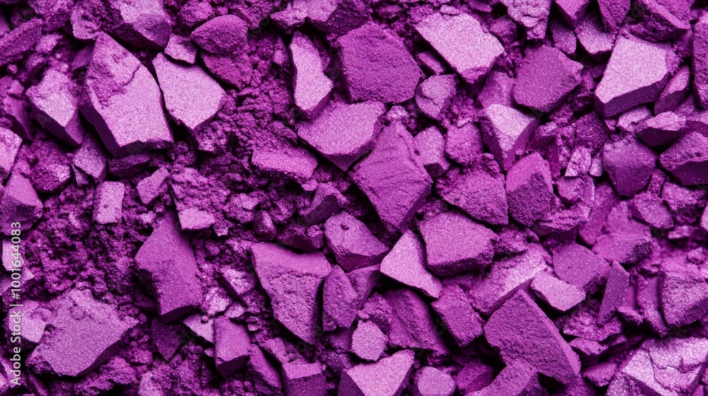 Extreme close-up of crushed eyeshadow powder in vibrant purple showing fine granules photorealistic, super macro shot Extreme close-up of crushed eyeshadow powder in vibrant purple showing fine granules photorealistic, super macro shot