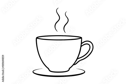 Elegant and Minimalist Teacup Vector Illustration Clean Line Drawing