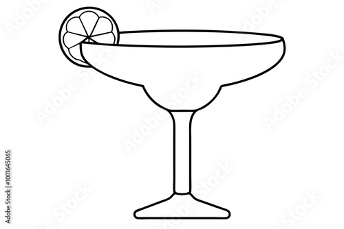 Clean Margarita Glass Silhouette Vector Graphic Artwork
