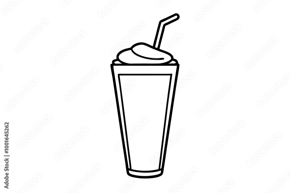Minimalist Milkshake Glass Design with Curved Body Vector Illustration
Minimalist Milkshake Glass Design with Curved Body Vector Illustration