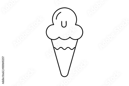 Creamy Minimalism An Elegant Ice Cream Cone with a Scoop of Joy 