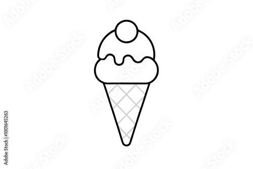 Sweet Simplicity A Minimalist Design of Ice Cream Cone and Scoop 