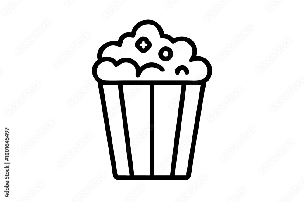 Stylish Line Art Vector Illustration of a Popcorn Box Design
Stylish Line Art Vector Illustration of a Popcorn Box Design