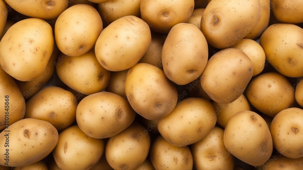 Pile of fresh potatoes on sale in vegetable stand display at supermarket show organic food. Neural network ai generated art Pile of fresh potatoes on sale in vegetable stand display at supermarket show organic food. Neural network ai generated art