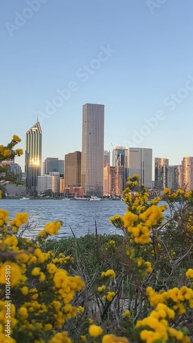 Vertical shot of Perth Cityscape