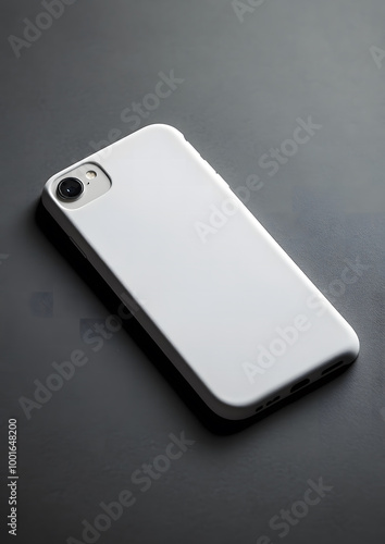 White Smartphone Case on Dark Background