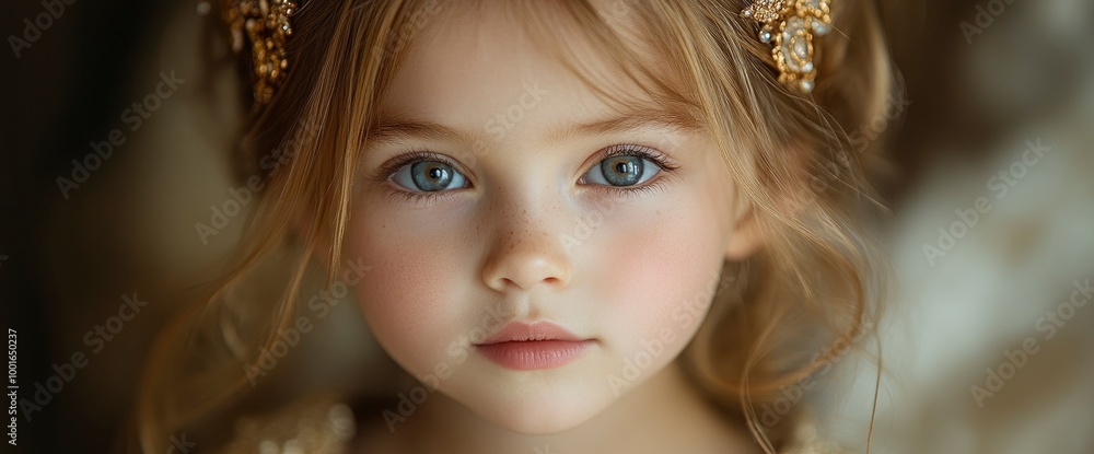 Little Girl with Golden Hair and Blue Eyes Little Girl with Golden Hair and Blue Eyes