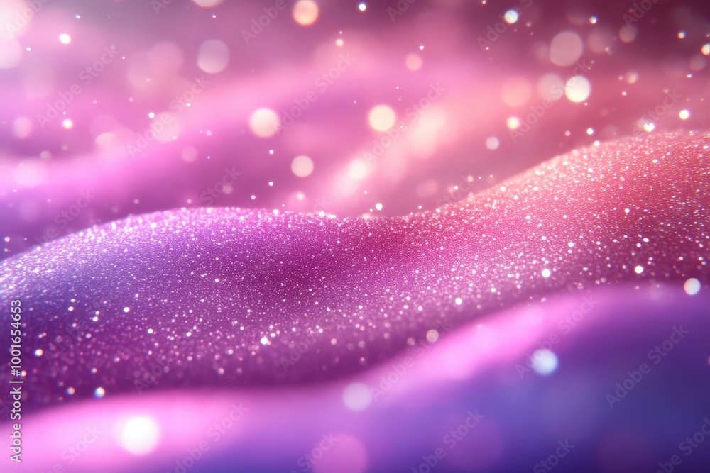 Sparkling Pink And Purple Waves With Bokeh Light Effects Sparkling Pink And Purple Waves With Bokeh Light Effects