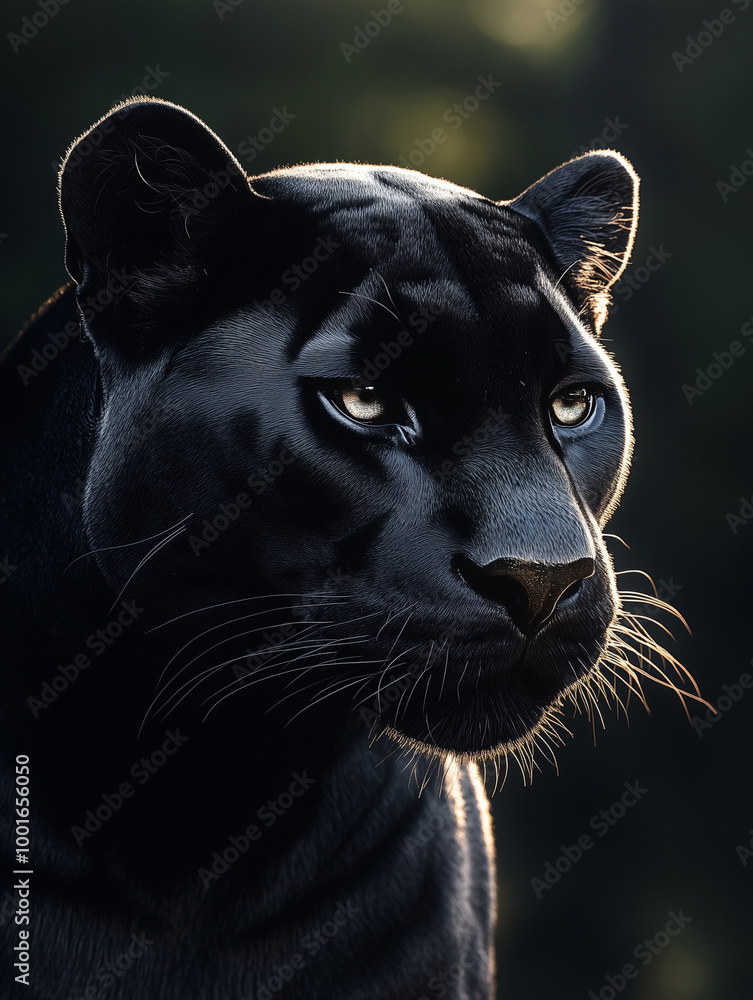 close up of a black panta close up of a black panta