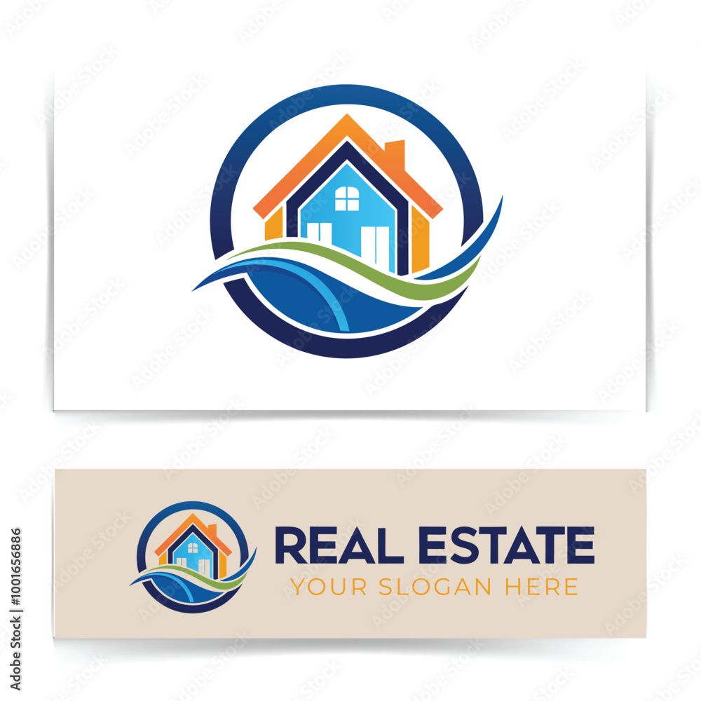 Creative real-estate home logo design concept Creative real-estate home logo design concept