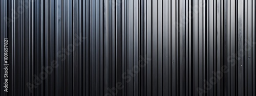  Black corrugated metal texture. Wall wooden vertical panels. Dark steel roof sheet. Wood siding for construction. 