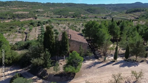 Drone Circular Aerial Shot of Ermita de Sant Bonifaci photo